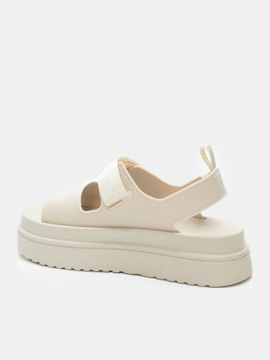 Sandale Casual Damă Flatforme Bej