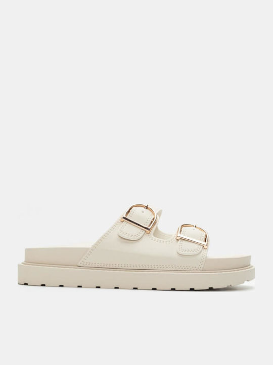 Women's Flat Sandals Flatforms in Beige Color