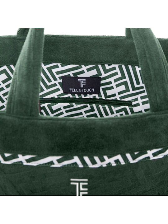Feel & Touch Icon Fabric Green Beach Bag