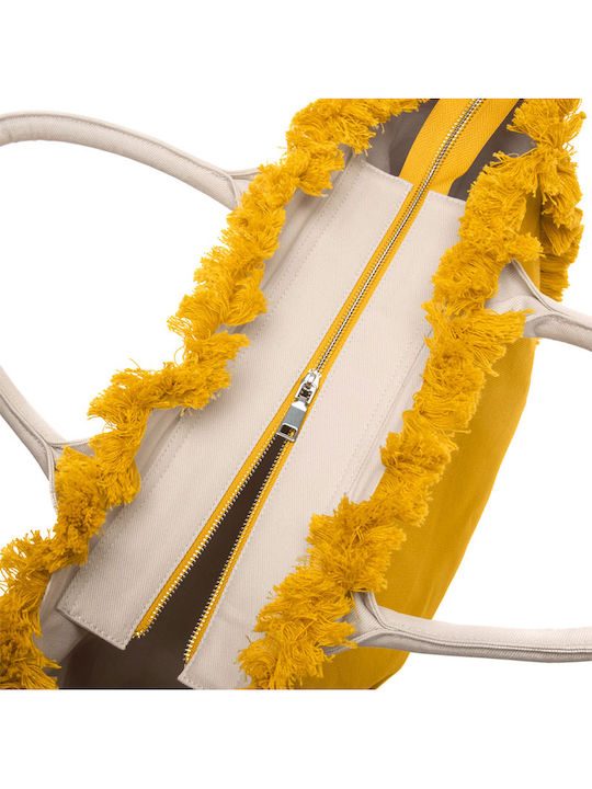Feel & Touch Caribbean Stoff Strandtasche Gelb