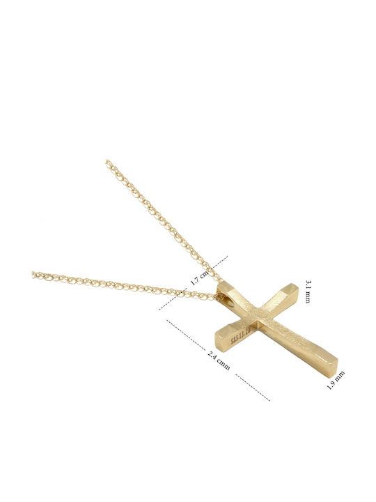Art d or Men's Gold Cross 14K with Chain