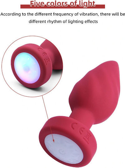 Passion Labs Plug Anal Cu Funcție Fără Fir Și Vibrație Roșu 2.5cm