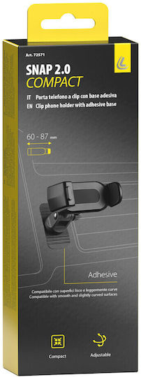 Lampa Snap 2.0 Compact Clip Car Mobile Mount with Adjustable Hooks Black