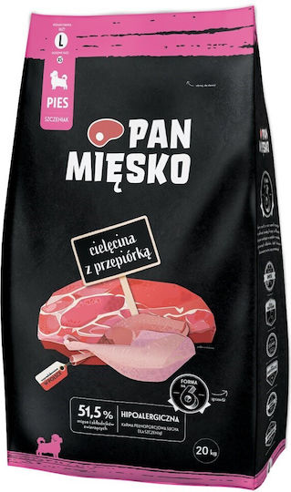Pan Miesko 20kg Dry Food for Puppies with Calf and Quail