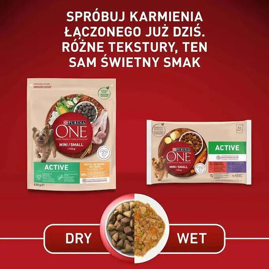 Purina One One Nassfutter Hunde in Beutel mit Rindfleisch und Fleisch ohne Gluten 85gr