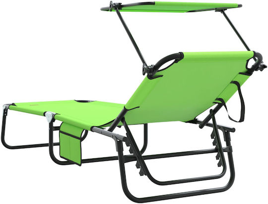 Vidaxl Folding Sunbeds 2 Pcs Hat Green Oxford Fabric 600d 56x190x81cm Green