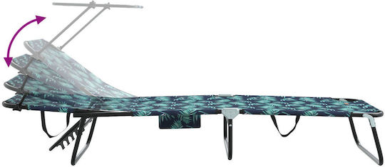 Vidaxl Folding Sunbeds 2 pcs Canopy Leaf Design 600d Oxford Fabric 56x190x81cm Green