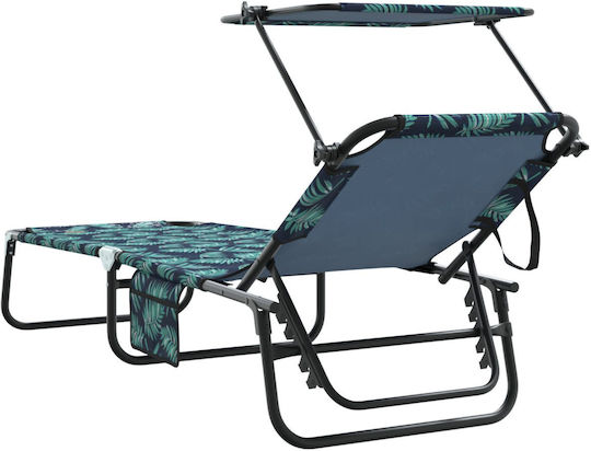Vidaxl Folding Sunbeds 2 pcs Canopy Leaf Design 600d Oxford Fabric 56x190x81cm Green