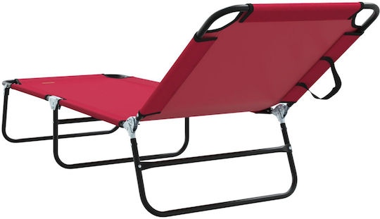 Vidaxl Folding Sunbed 2 Pcs Portable Red Fabric 600d Oxford 56x189x87cm Red