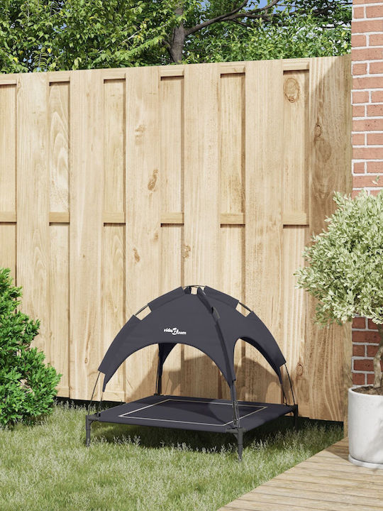 vidaXL Erhöht Hundebett Schwarz 71x71cm.