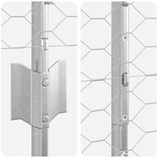 Fence Posts 10 pcs U-channel 120 cm Galvanized Steel Hexagonal Fence 1.2x10 m Galvanized Steel