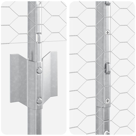 Zaunpfosten 10 Stk. U-Profil 160 cm Verzinkter Stahl Sechseckzaun 1,6x10 m Verzinkter Stahl