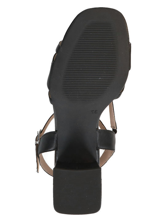 Din piele Sandale Negre
