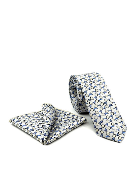 Legend Accessories Men's Tie Set Printed in Silver Color