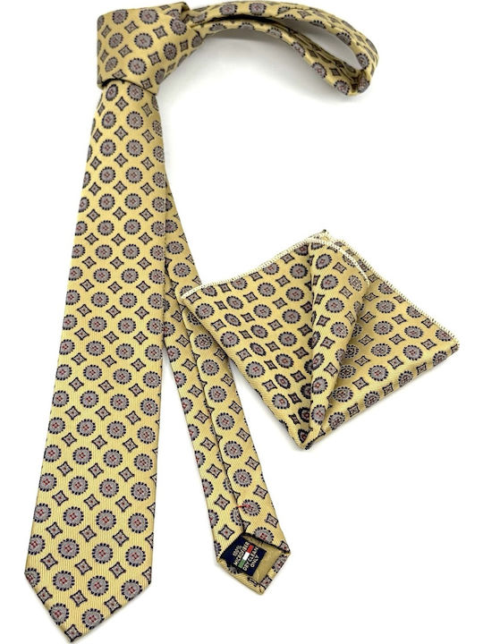 Legend Accessories Men's Tie Set Printed in Yellow Color