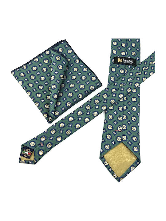 Legend Accessories Men's Tie Set Printed in Green Color
