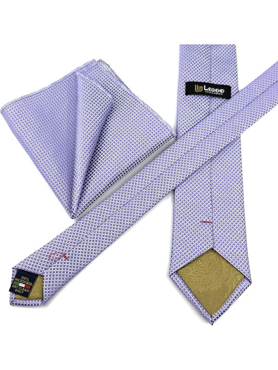 Legend Accessories Men's Tie Set Printed in Lilac Color