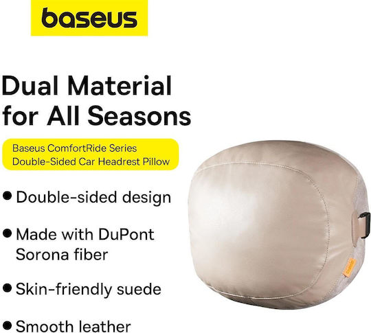 Baseus ComfortRide Headrest Dual Material Autokissen in Beige Farbe