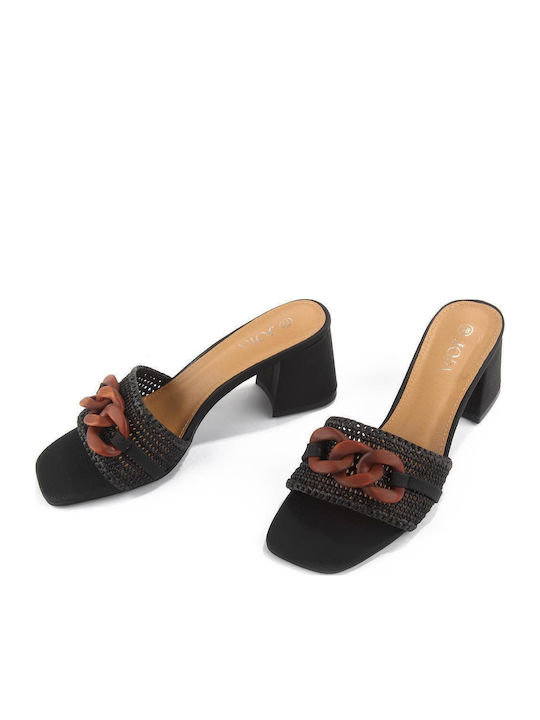 Mules mit Niedrig Absatz in Schwarz Farbe