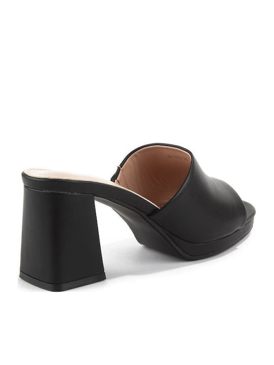 Mules with High Heel in Black Color