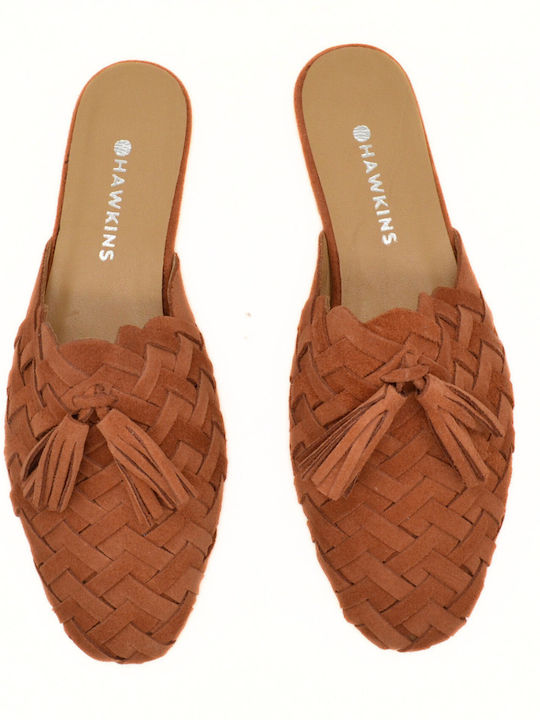 Flat Suede Mules σε Κόκκινο Χρώμα