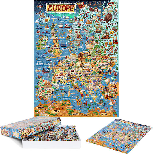 Illustrated Puzzle 1000pcs Map of Europe