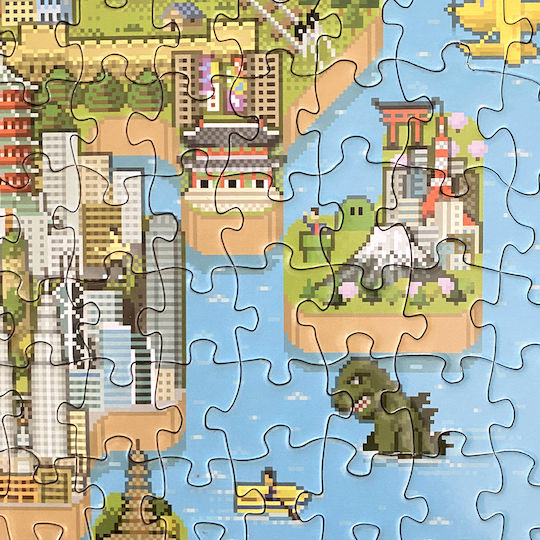 Retro 8-Bit Pixel Puzzle 1000 Teile Level 3 Weltkarte