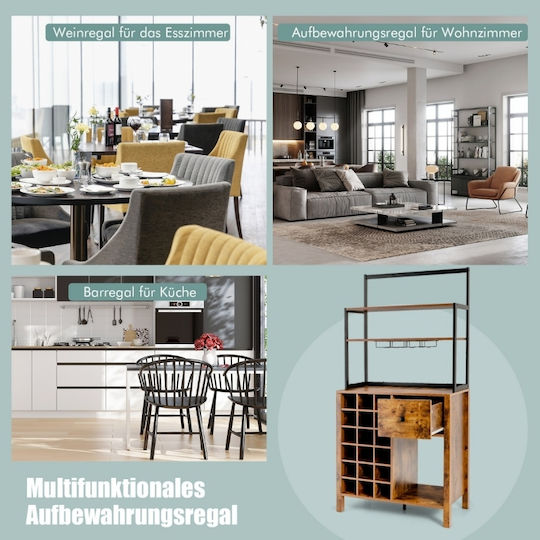 Bodenstehender Schrank Braun 74x40x160cm