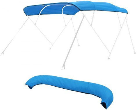 Vevor 4 Bow Boat Bimini Tops 96"lx 91"-96" W Bimini Top Replacement Pacific Blue
