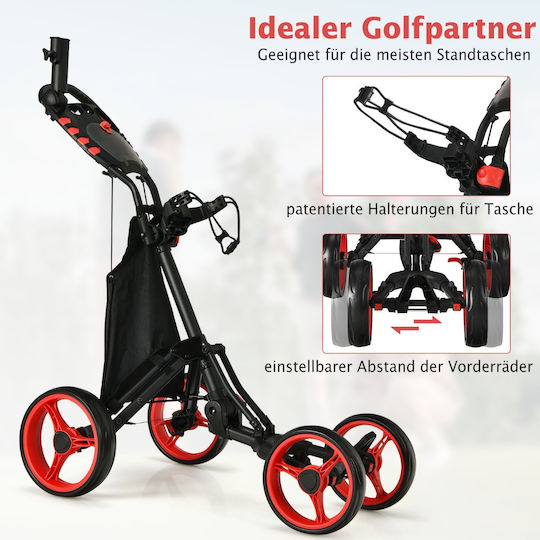 Costway Foldable Aluminum Golf Cart Adjustable Handle Storage Space Sp37604re