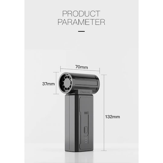 Suflantă de Aer Portabilă Indicator de Baterie Piramidă Ventilator Turbo 100000 Rpm 60w Putere 1500 Mah