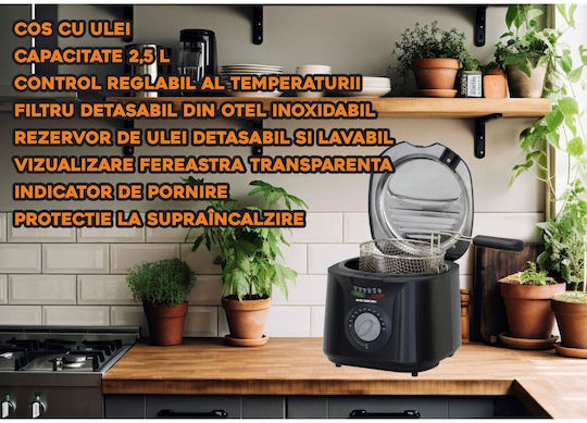 Hausberg HB1331NG Friteuză 2.5lt Neagră
