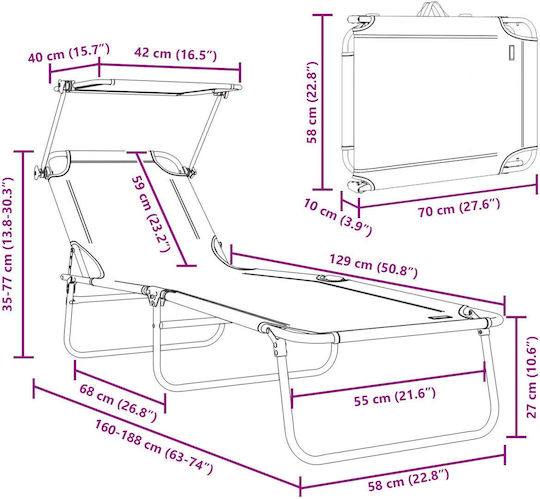 Folding Sunbeds 2 Pieces Blue Cover 600d Oxford Fabric