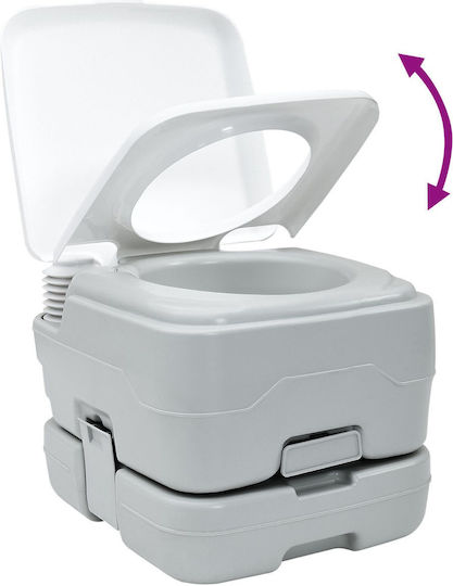 Portable Toilet Grey & White Plastic 10 L