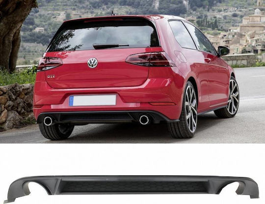 Rear Bumper Diffuser Vw Golf VII 7.5 17-20 Facelift GTI 2 Single Exhausts Right & Left ABS Plastic 1 Piece