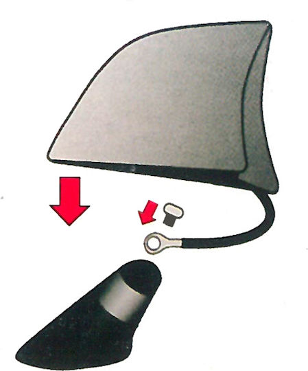 Americat Car Antenna Roof Carbon Shark for Radio in Black Carbon Color