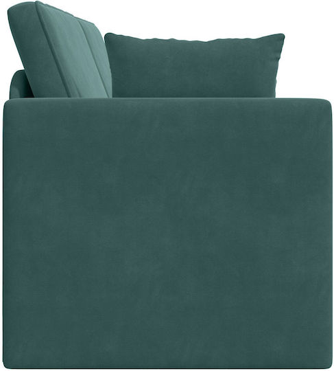 Three-Seater Couch Bed Velvet Dark Green 213x144x60 cm 4106728