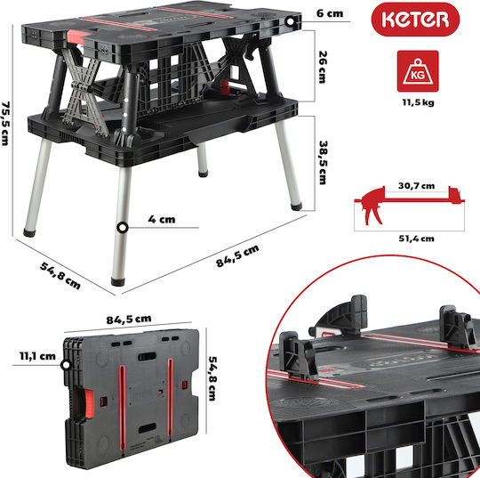 Curver Bench, work table, Worktable, Workbench