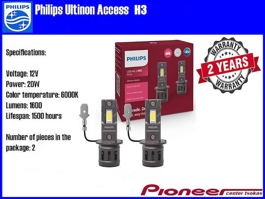 Philips Lamps Car Ultinon Access H3 LED 6000K Cold White 12V 13W 2pcs