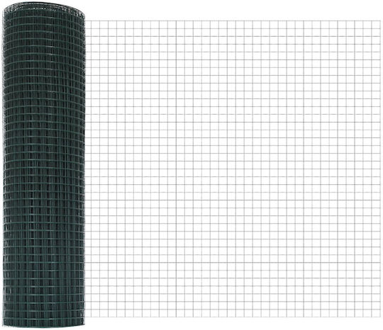 Vidaxl Welded Wire Mesh Green 0.4x25 m Iron 2500x40x0.085cm Green