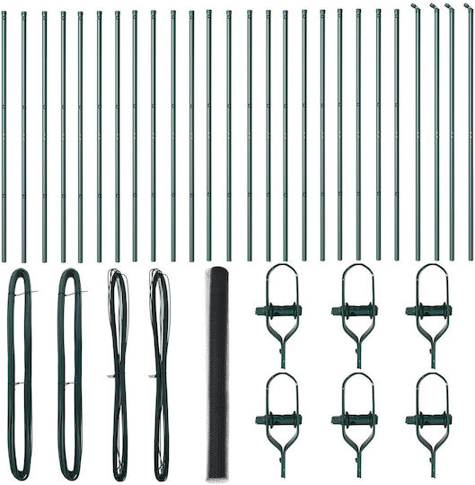 Hexagon Fence Vidaxl Gray 1.5x50 M Steel Fences Vidaxl 13 Pcs Green 32 Mm 200cm Galvanized Steel Green