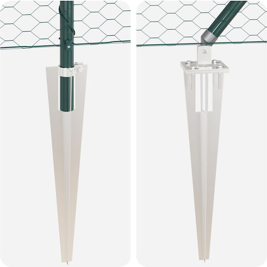 Grüner hexagonaler Zaun Vidaxl 0,6x100 m Stahlzaunpfosten Vidaxl Spike 13 Stück 32 mm 80 cm verzinkter Stahl grün