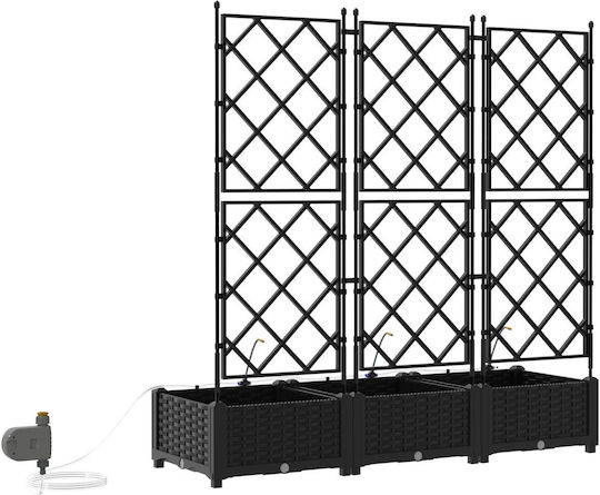 Garden Planters Irrigation System 3 Pieces Black