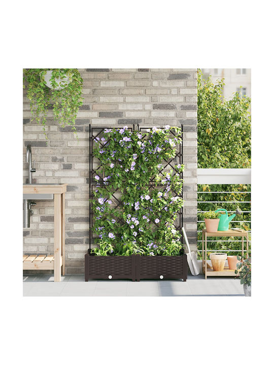 vidaXL Plantator de grădină Potcoavă Set 2 Ghivece Maro