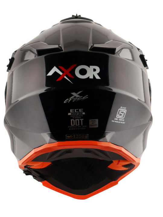 Axor X-Cross Dual Black Orange Мотоциклетна каска On-Off ECE 22.06 1600гр с Sunvisor