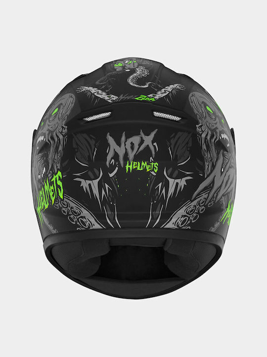 Nox N731 Zumbi Junior Black Matt / Fluo Κράνος Μηχανής Full Face ECE 22.06 1250gr