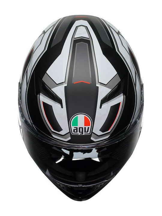 AGV K3 MPLK Rivia Matt Black/White Motorcycle Helmet Full Face ECE 22.06 1550gr with Pinlock and Sun Visor