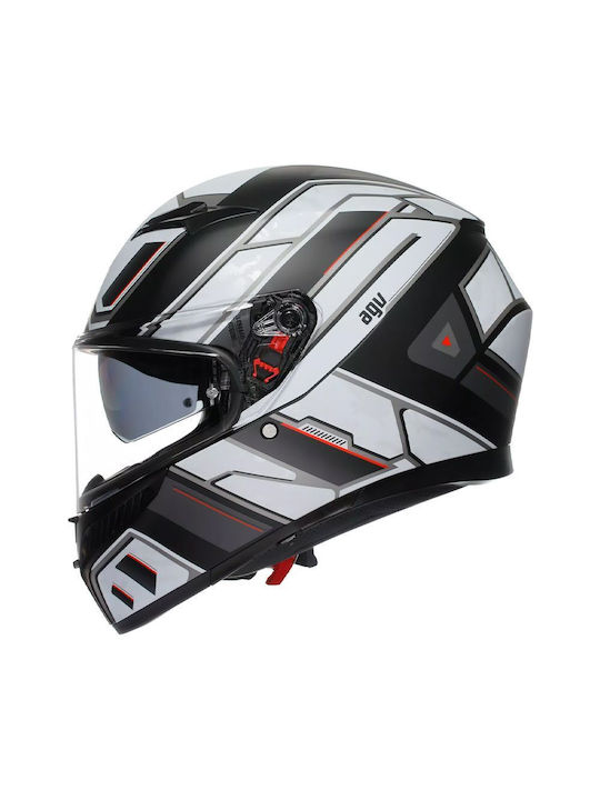 AGV K3 MPLK Rivia Matt Black/White Motorcycle Helmet Full Face ECE 22.06 1550gr with Pinlock and Sun Visor