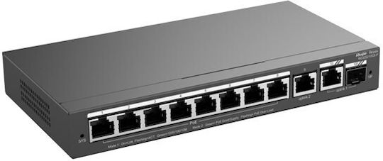 Ruijie RG-ES210GS-P Управление на PoE+ Switch с 10 Портове Гигабитови (1Gbps) Ethernet