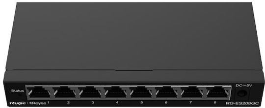 Ruijie RG-ES208GC Unmanaged L2 Switch με 8 Θύρες Gigabit (1Gbps) Ethernet